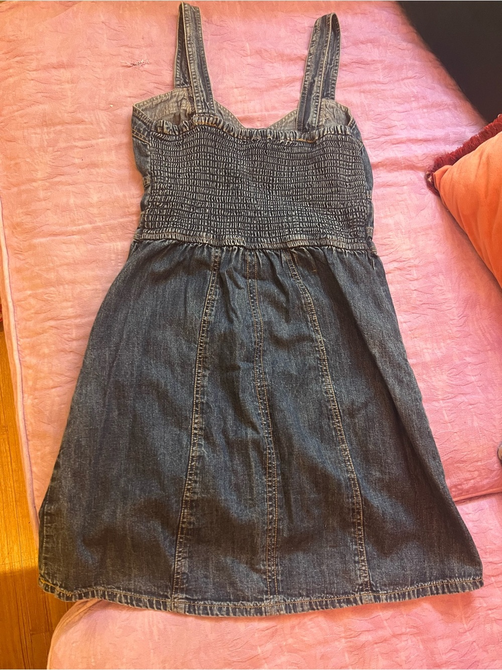 Denim Button-Front Sundress Dark Wash - Picture 2 of 4